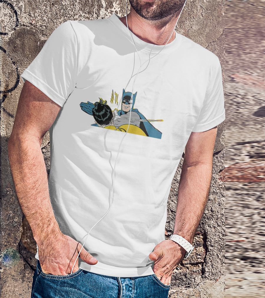 Batman Slapping Robin Comic Classic Meme Panel T-Shirt