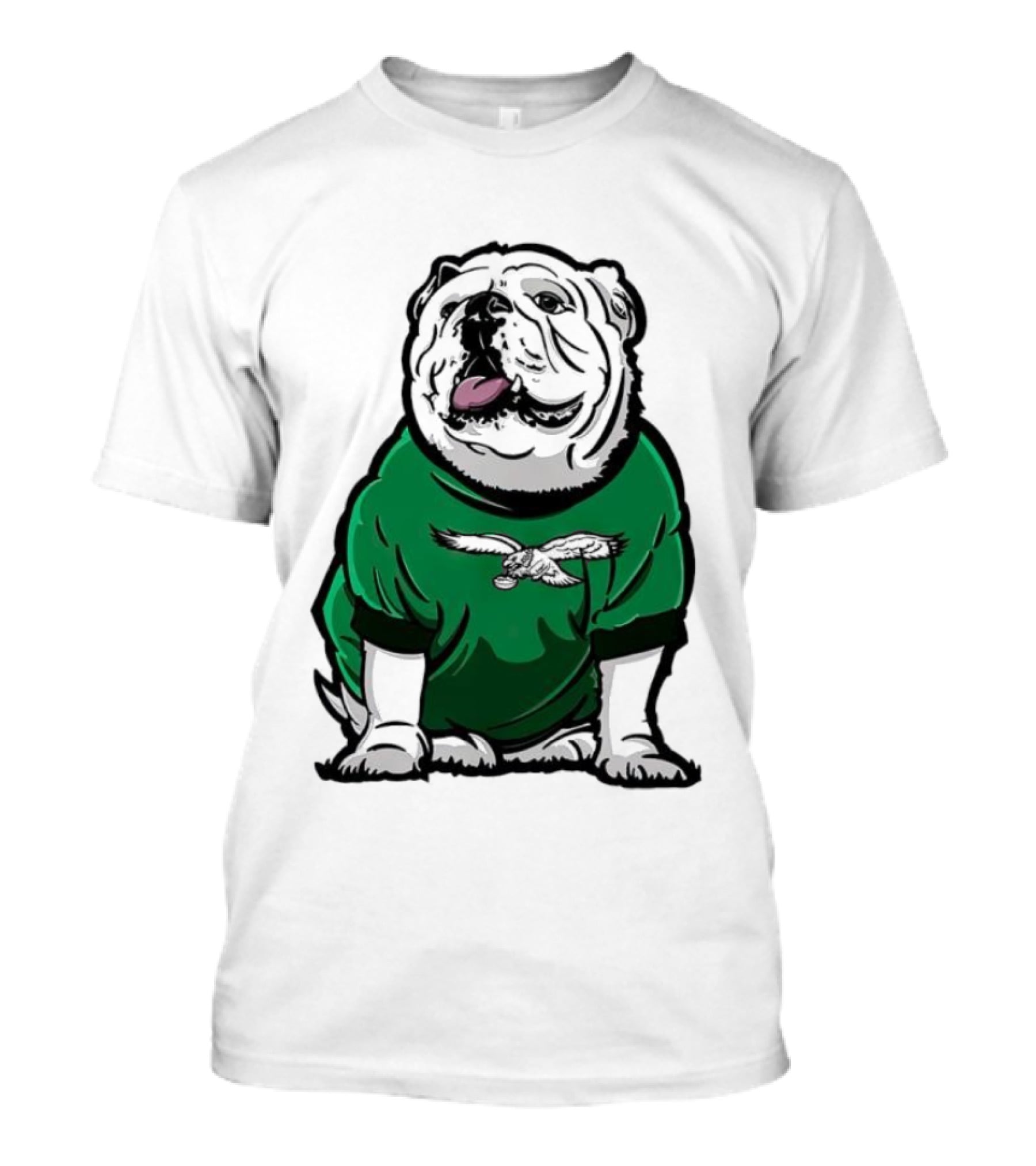 Dawg In Philadelphia Eagles Green Mascot Shirt With Bulldog And Eagle T-Shirt