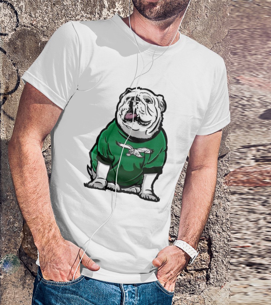 Dawg In Philadelphia Eagles Green Mascot Shirt With Bulldog And Eagle T-Shirt