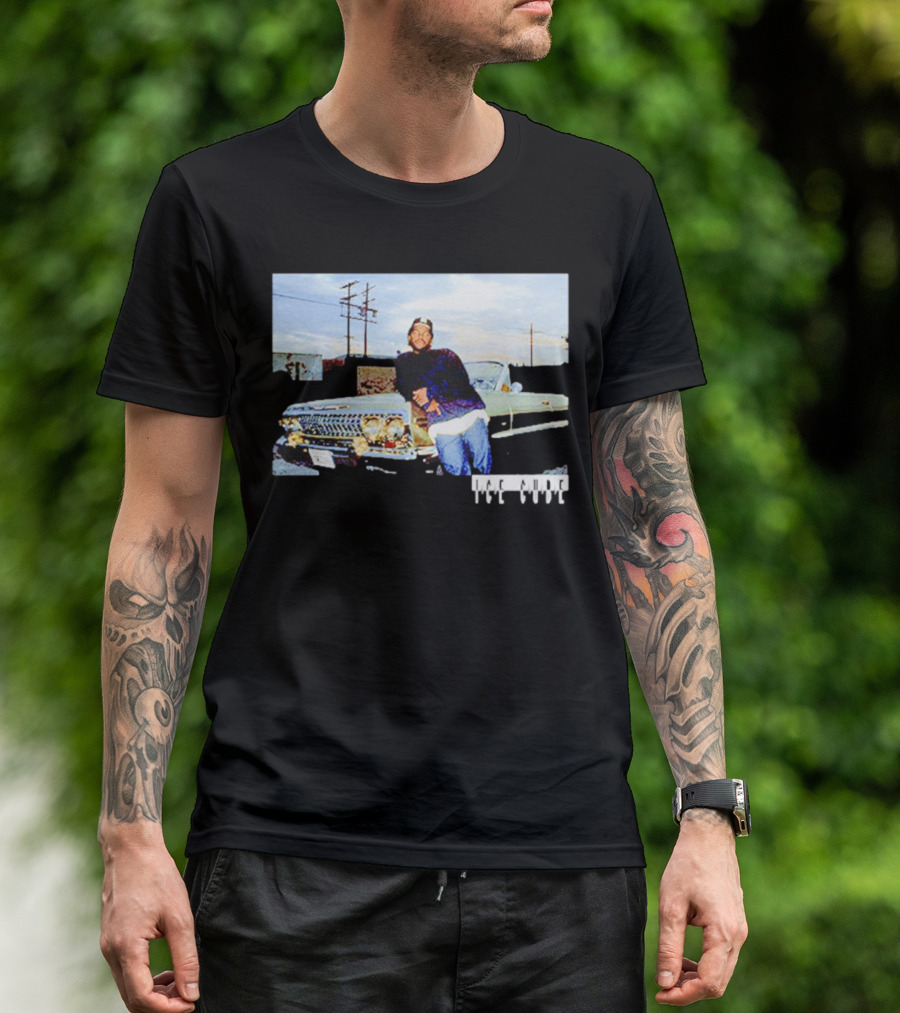 Ice Cube Leaning On Chevy Impala Lowrider T-Shirt
