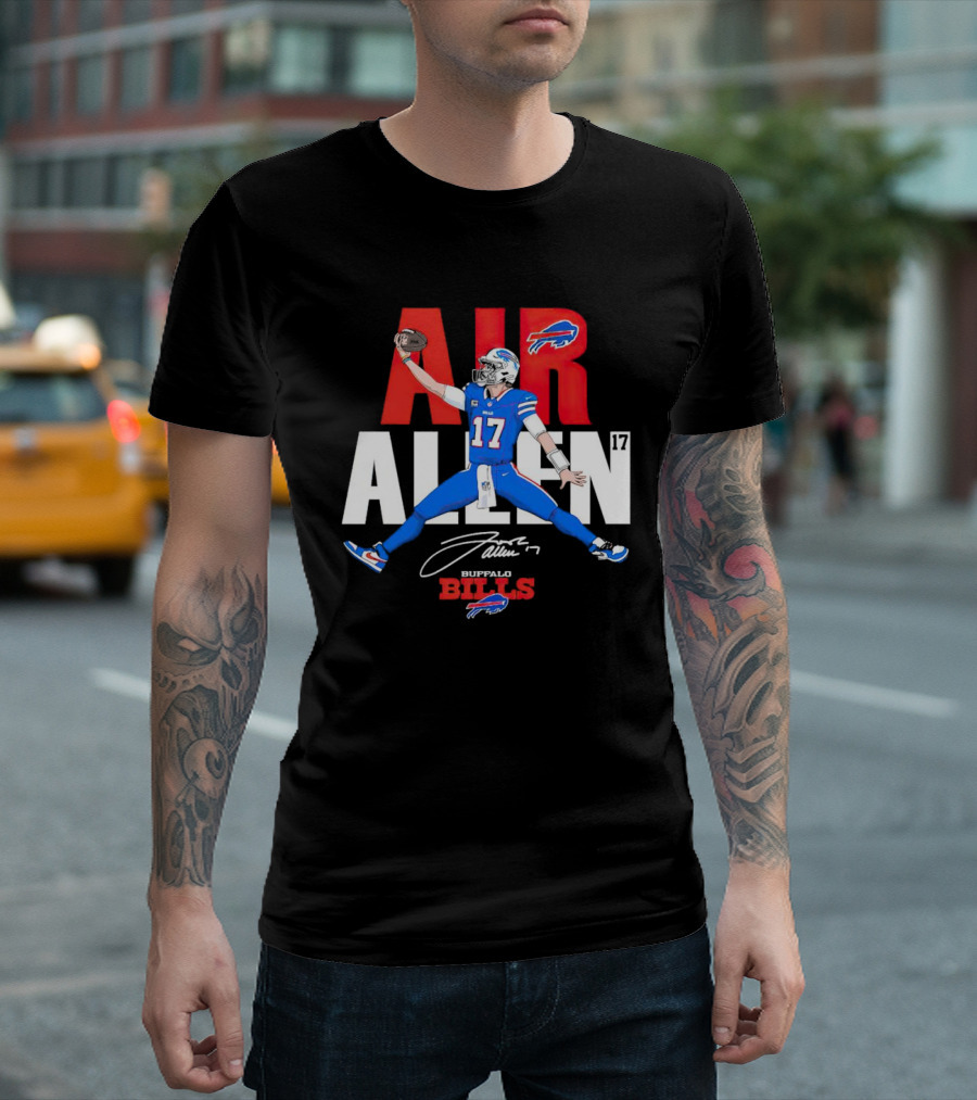 Josh Allen Air Buffalo Bills 17 Signature Football T-Shirt