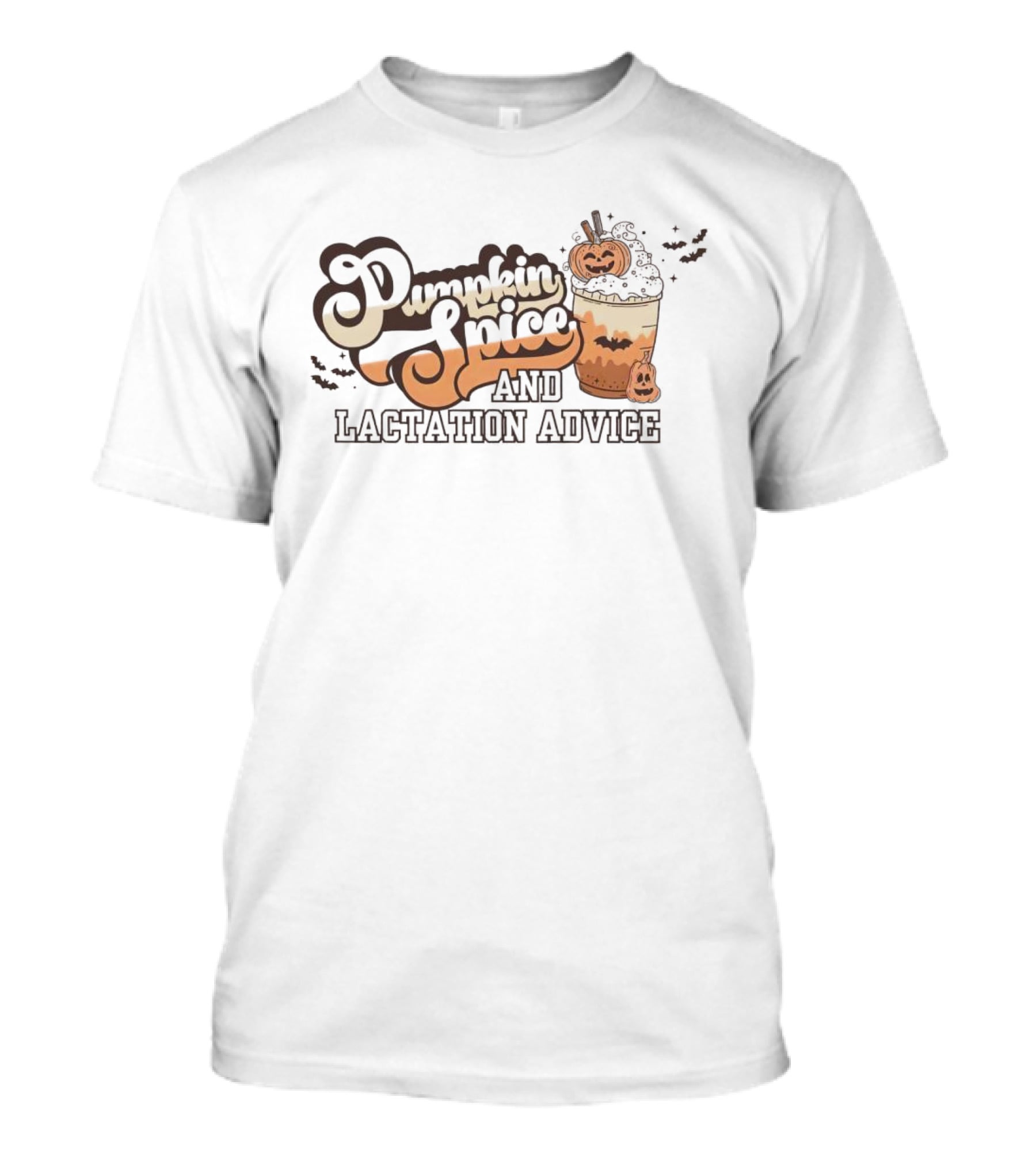 Pumpkin Spice And Lactation Advice Halloween Coffee Pumpkin T-Shirt
