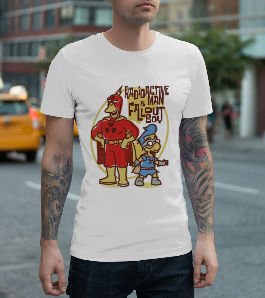 Radioactive Man and Fallout Boy Comic Duo Heroic Power T-Shirt