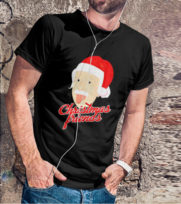 Albert Einstein Santa Hat Christmas Friends T-Shirt