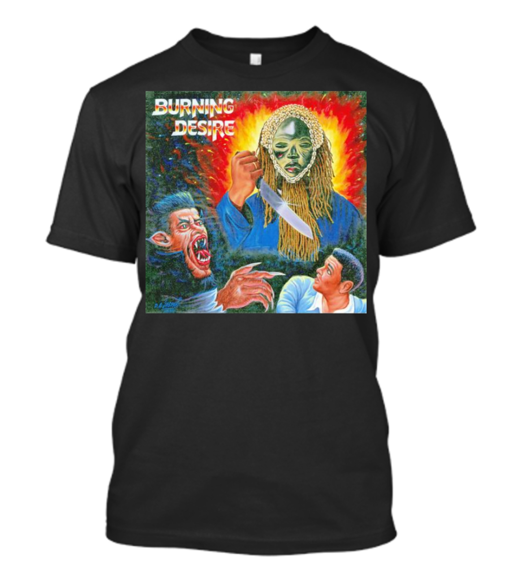 Burning Desire Album Cover Art Mask Knife Creature Mike T-Shirt