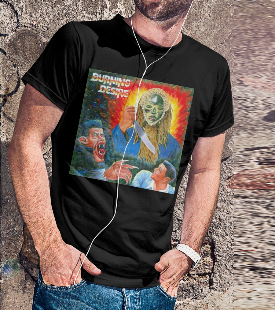 Burning Desire Album Cover Art Mask Knife Creature Mike T-Shirt