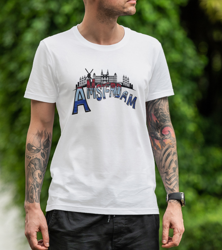 Amsterdam Dutch Skyline Windmill Souvenir T-Shirt