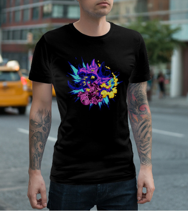 Blizzard Gear Warcraft Rumble Vibrant Dragon Mech Battle Explosion T-Shirt