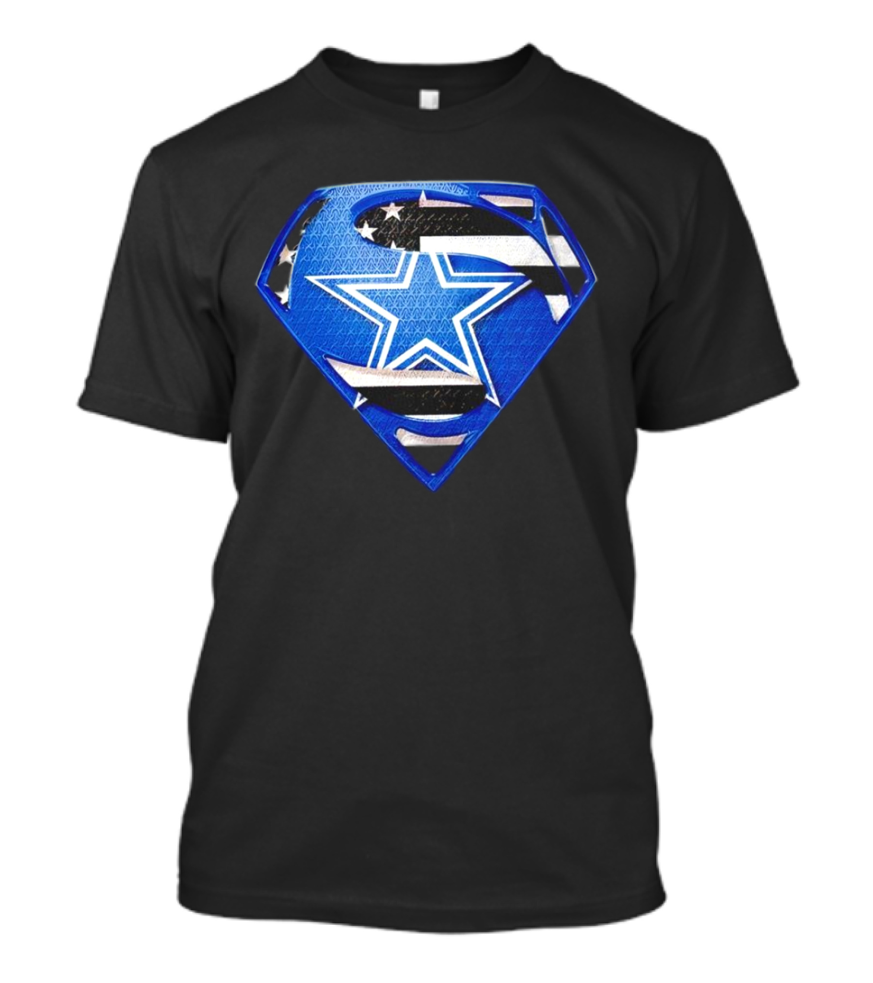 Dallas Cowboys Superman Icon With American Flag Elements T-Shirt