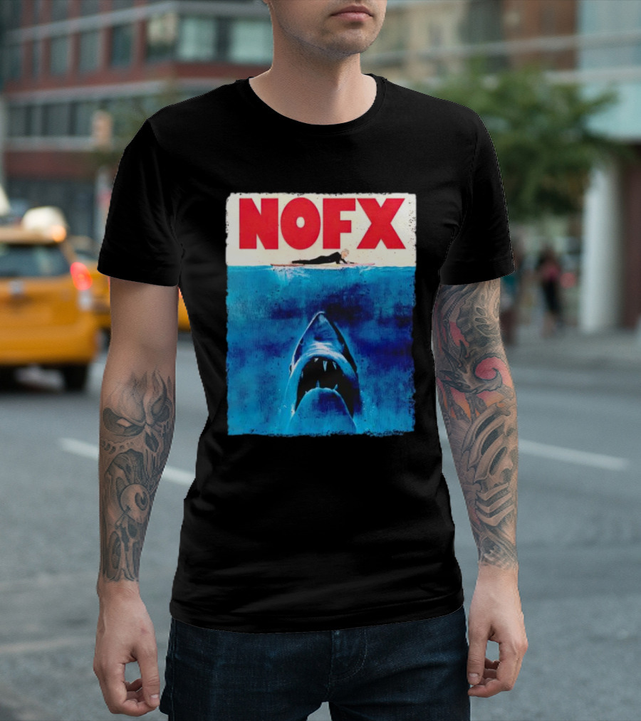 NOFX Jaws Surfer Shark T-Shirt