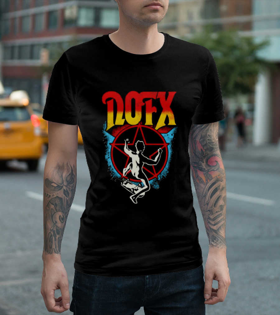 NOFX Skateboarding Pentagram Kickflip T-Shirt