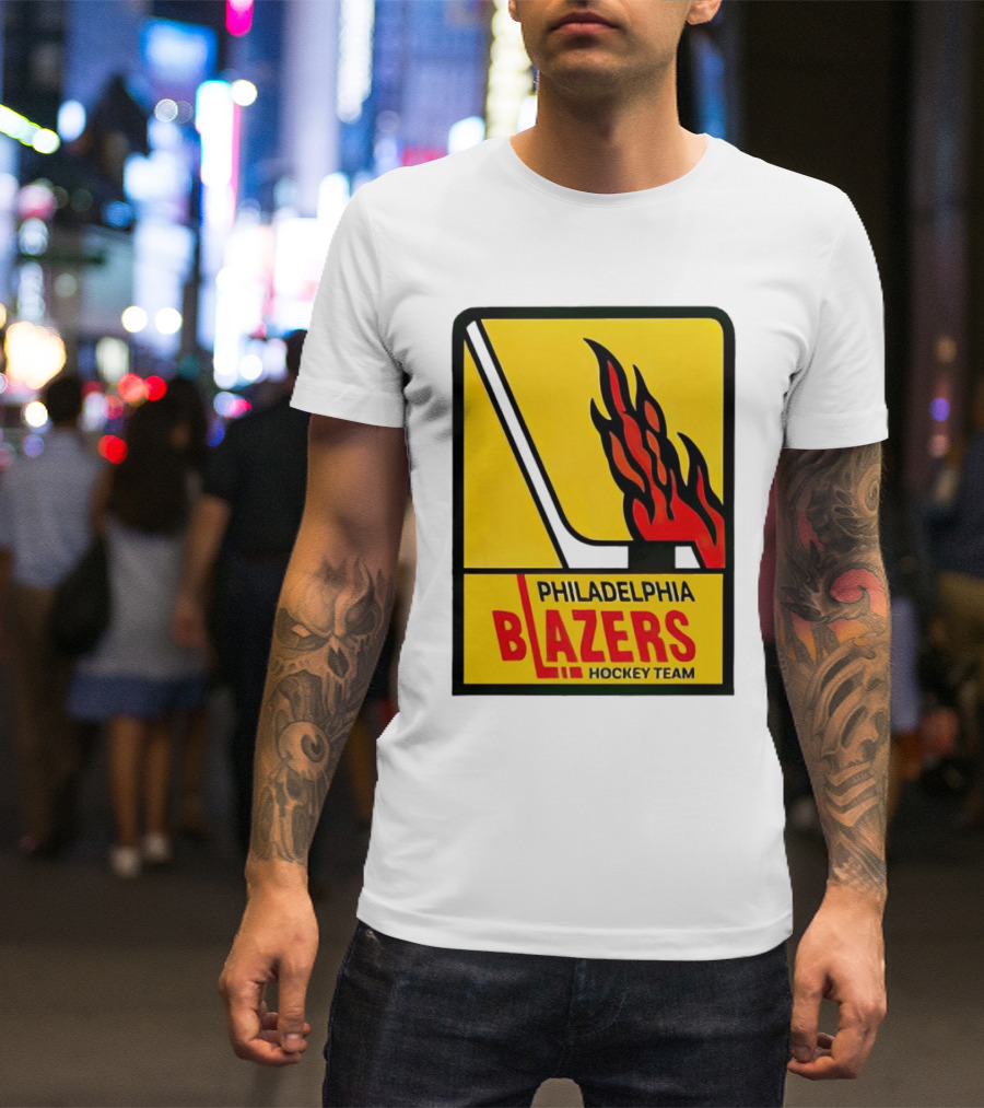 Philadelphia Blazers WHA Flames Hockey Team Vintage T-Shirt