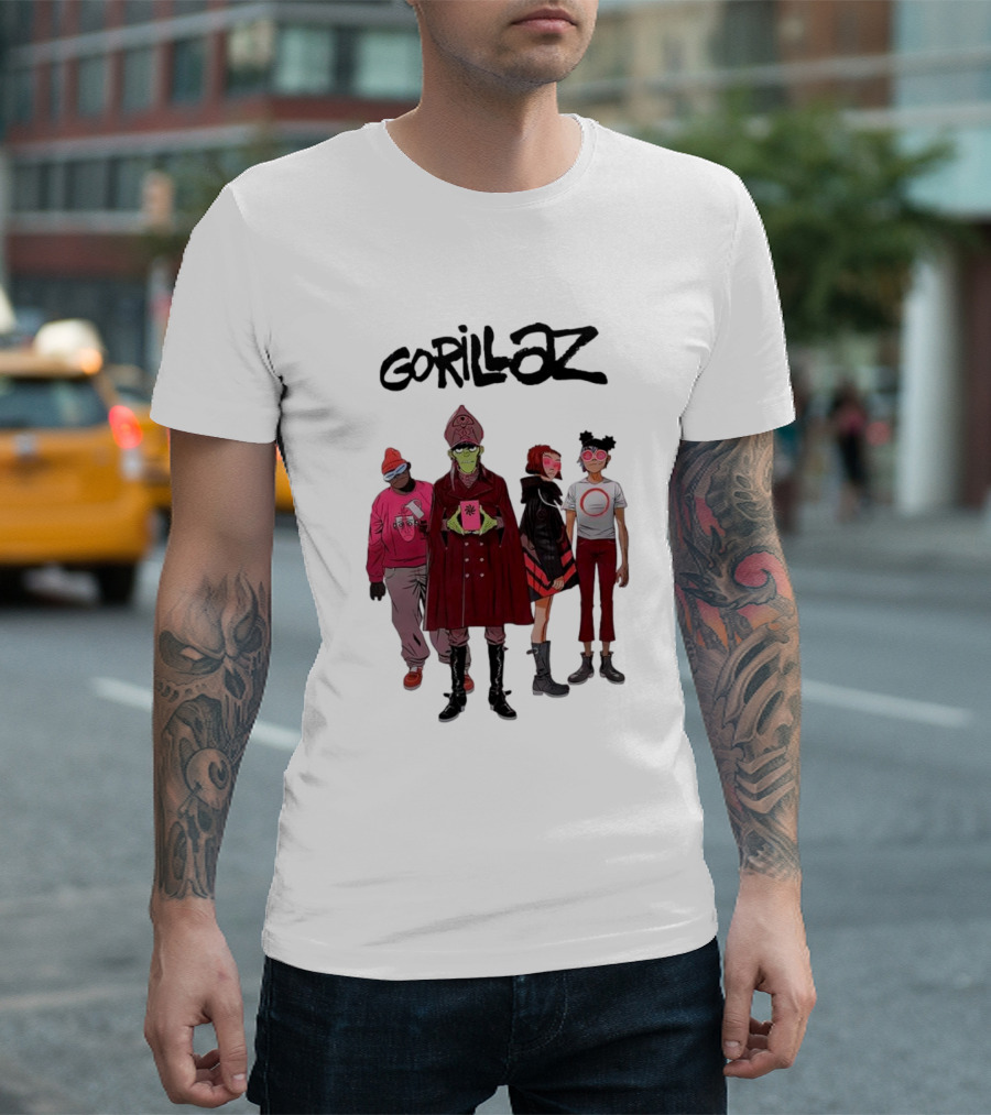 Gorillaz Cracker Island Animated Band Characters T-Shirt