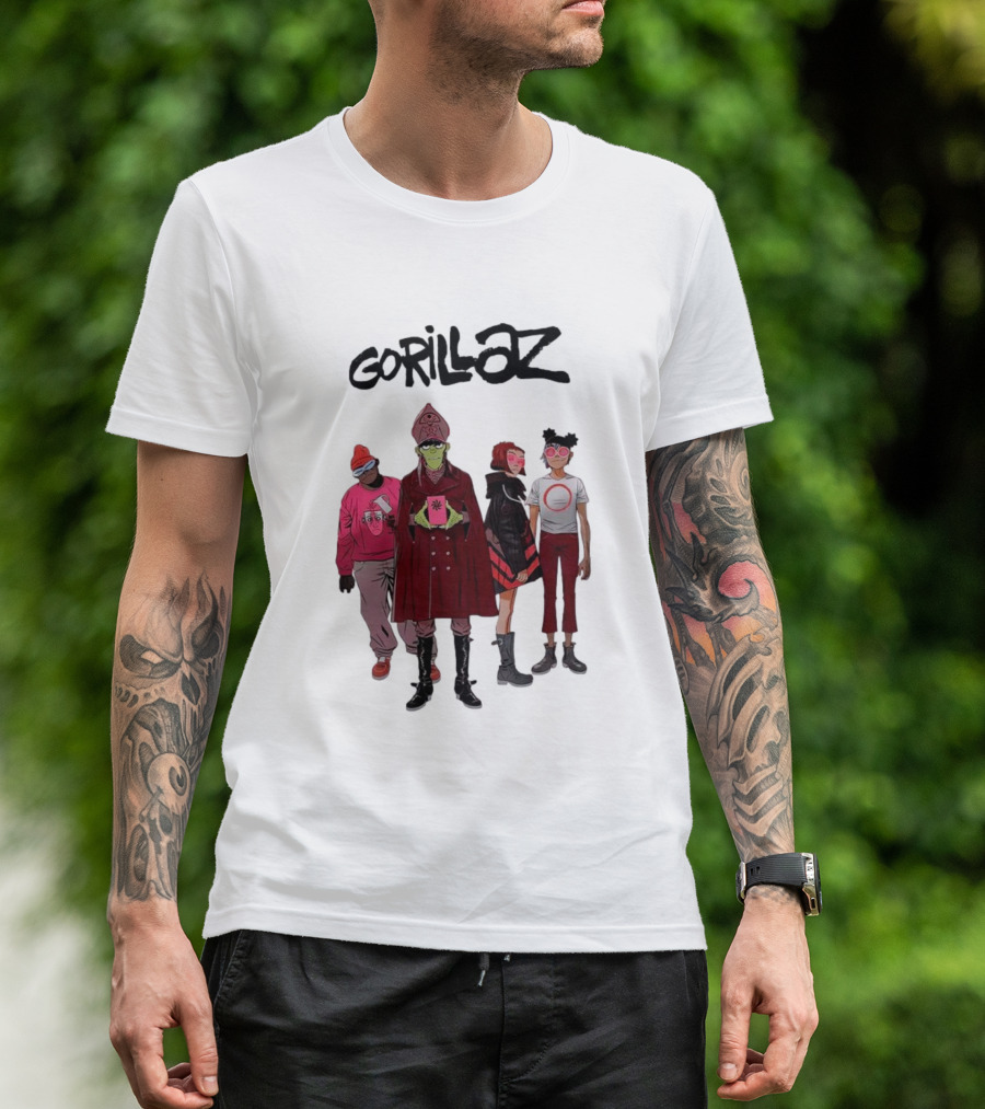 Gorillaz Cracker Island Animated Band Characters T-Shirt