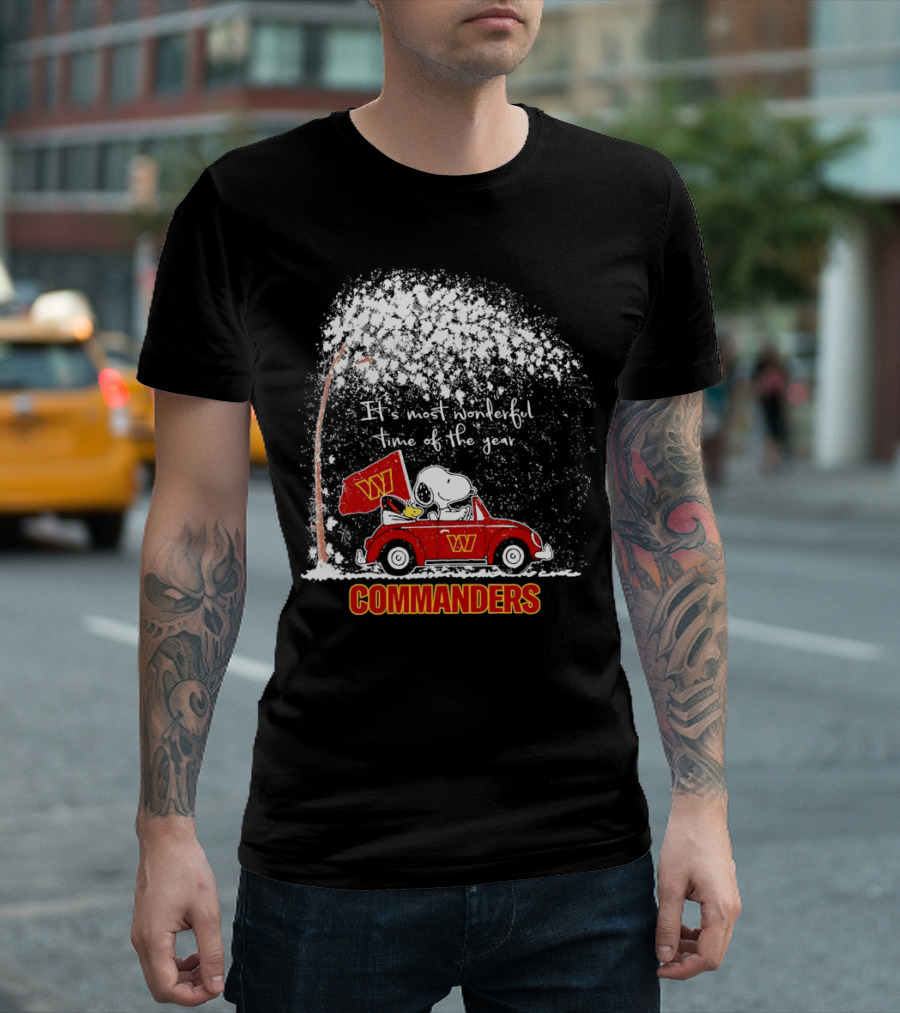 Snoopy and Woodstock Commanders Winter Wonderful Time of the Year T-Shirt