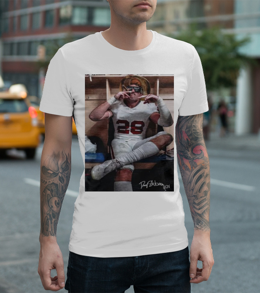 Stutsman Texas Fears Oklahoma 28 Football Locker Room Celebration Posing With Cigar And Signature T-Shirt