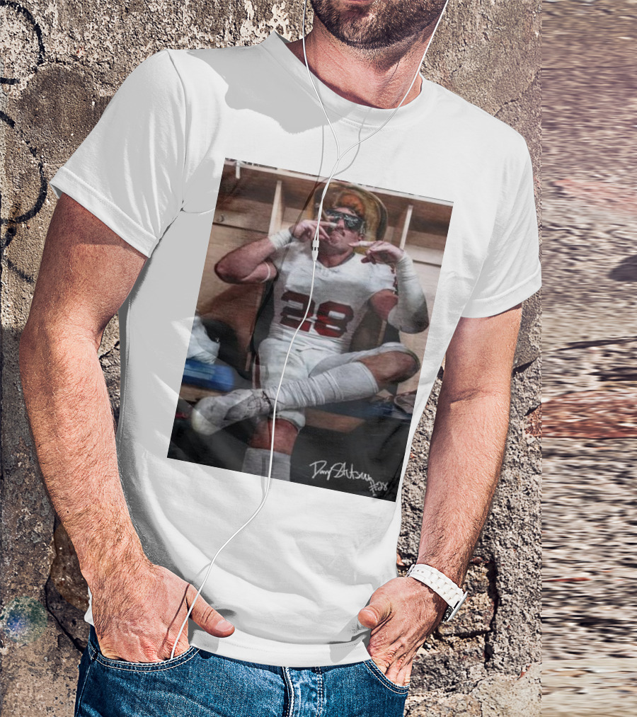 Stutsman Texas Fears Oklahoma 28 Football Locker Room Celebration Posing With Cigar And Signature T-Shirt