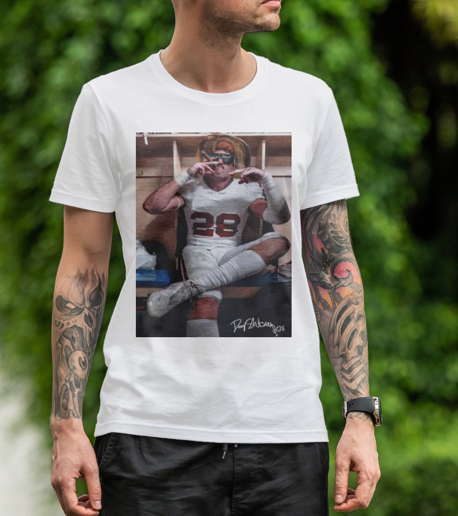 Stutsman Texas Fears Oklahoma 28 Football Locker Room Celebration Posing With Cigar And Signature T-Shirt