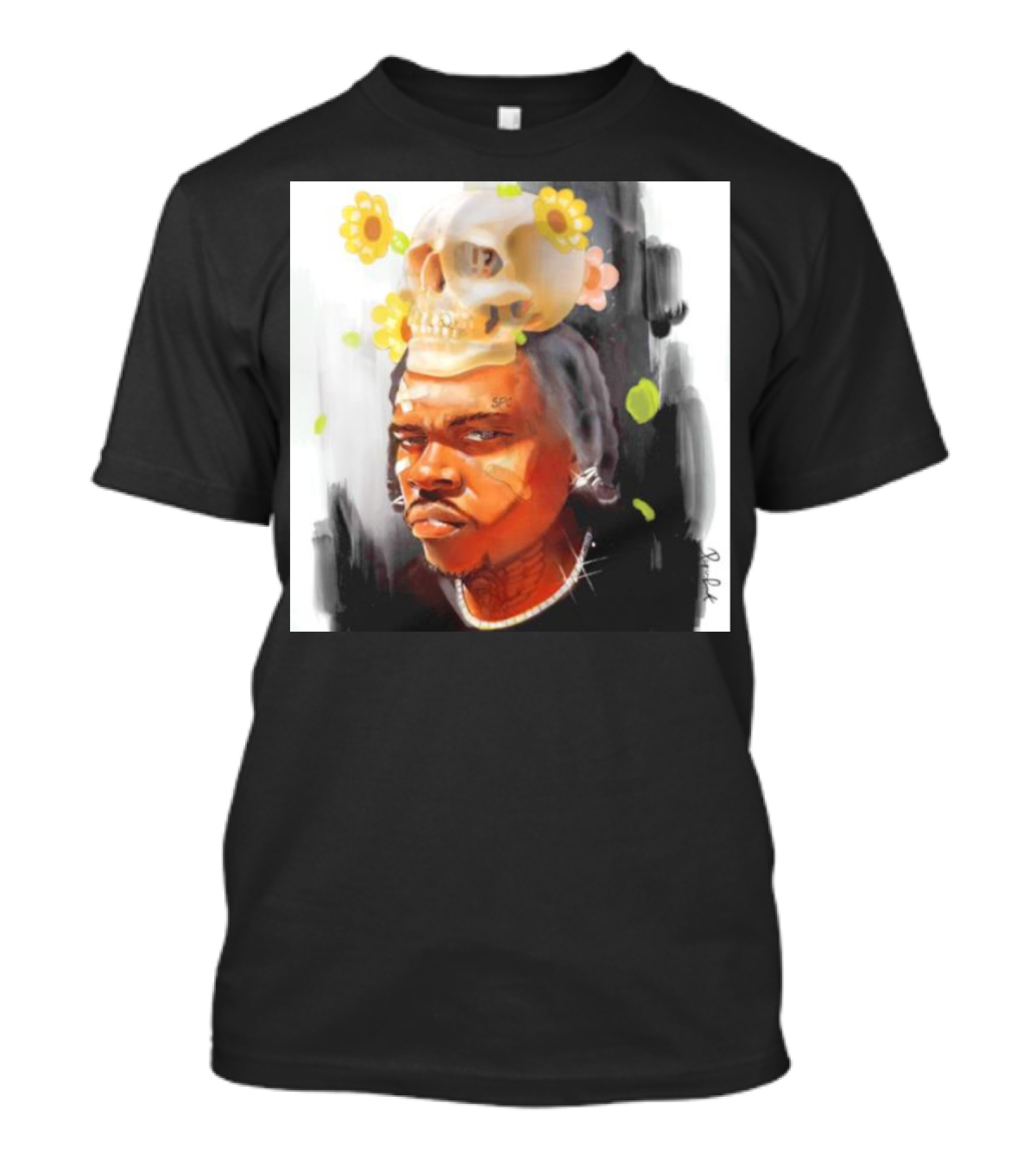 Wun Night Only New York Floral Skull T-Shirt