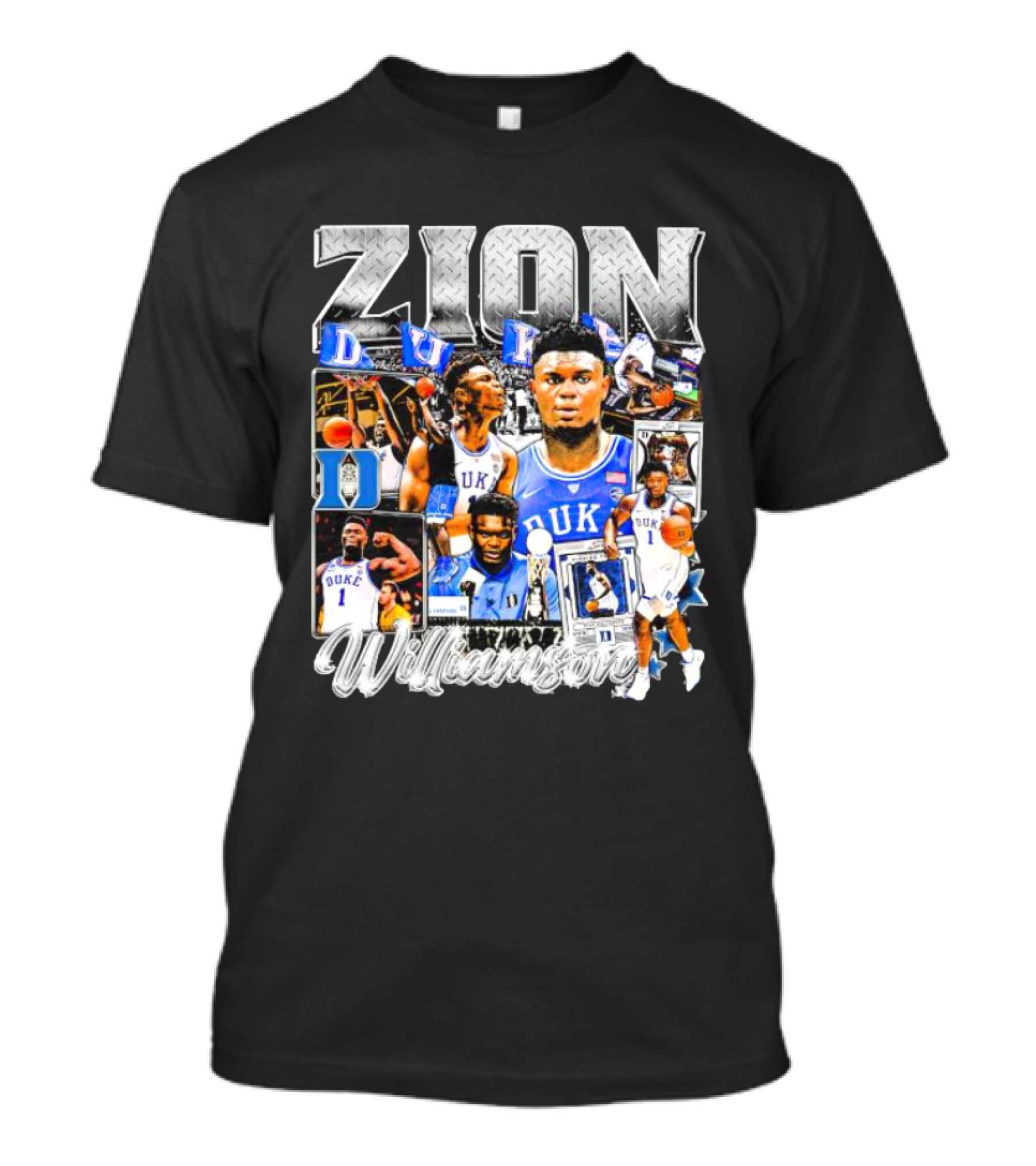 Zion Williamson Duke Blue Devils Collage Basketball Highlights T-Shirt