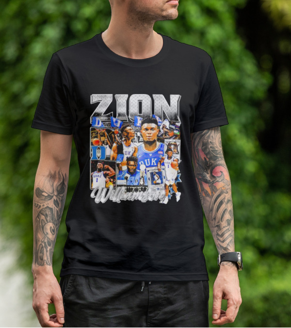 Zion Williamson Duke Blue Devils Collage Basketball Highlights T-Shirt
