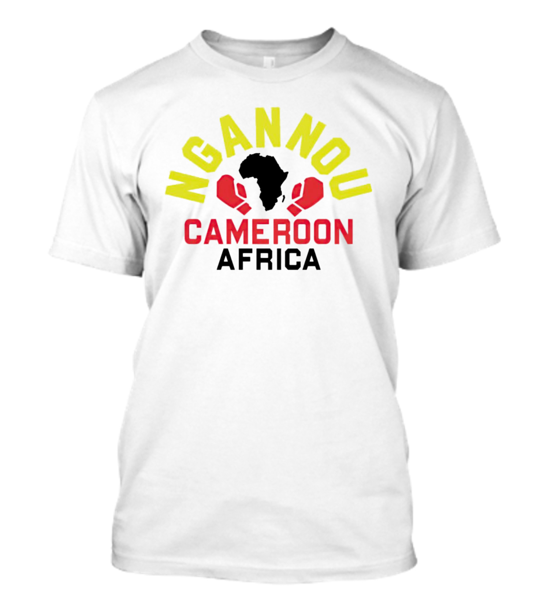 Ngannou Cameroon Africa Boxing Gloves Map T-Shirt