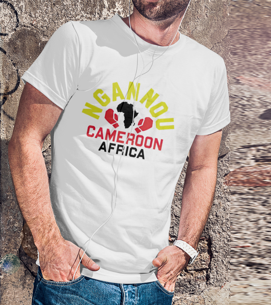 Ngannou Cameroon Africa Boxing Gloves Map T-Shirt