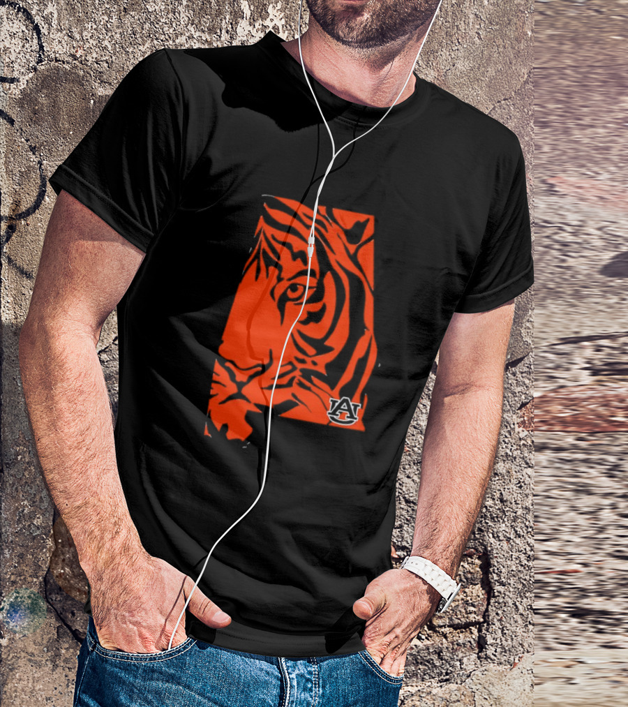 Auburn Tigers A Logo With Striped Tiger Face T-Shirt