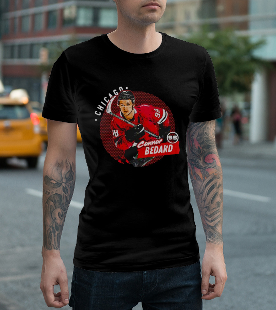 Connor Bedard Chicago 98 Hockey Player Red Dot T-Shirt
