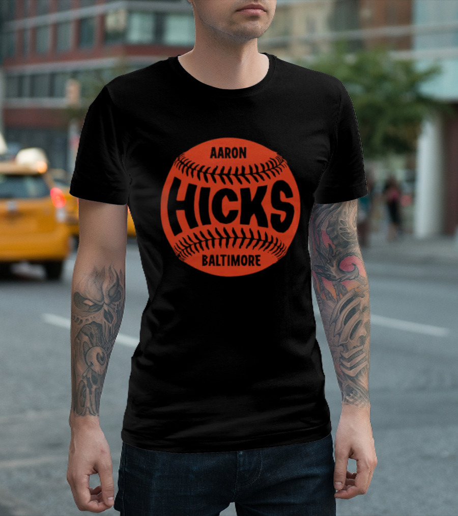 Aaron Hicks Baltimore Baseball Iconic Circular T-Shirt
