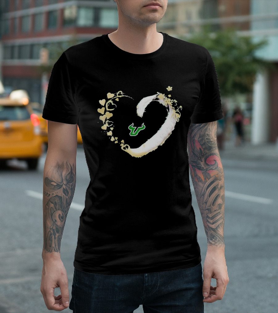 South Florida Bulls University Team Logo Heart T-Shirt