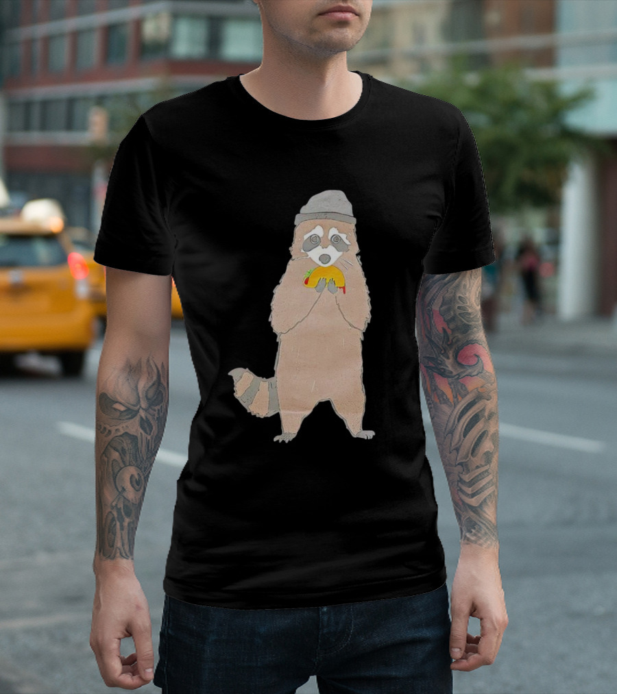 Mischievous Raccoon Eating Taco Bandit T-Shirt