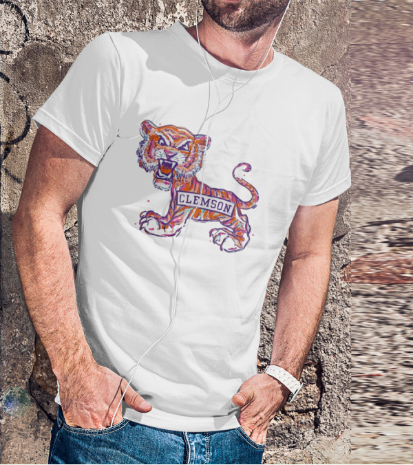 Clemson Tigers Fierce Painted Mascot T-Shirt