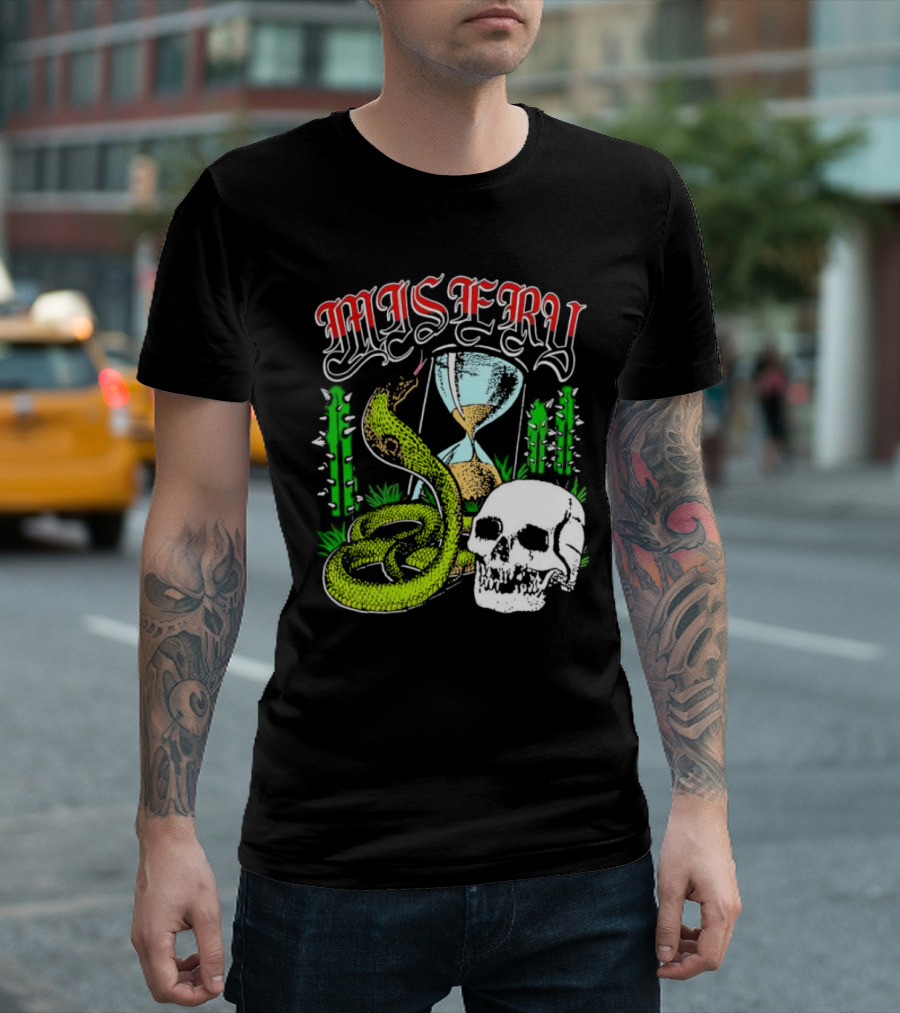 Misery Snake Skull Hourglass Cactus T-Shirt