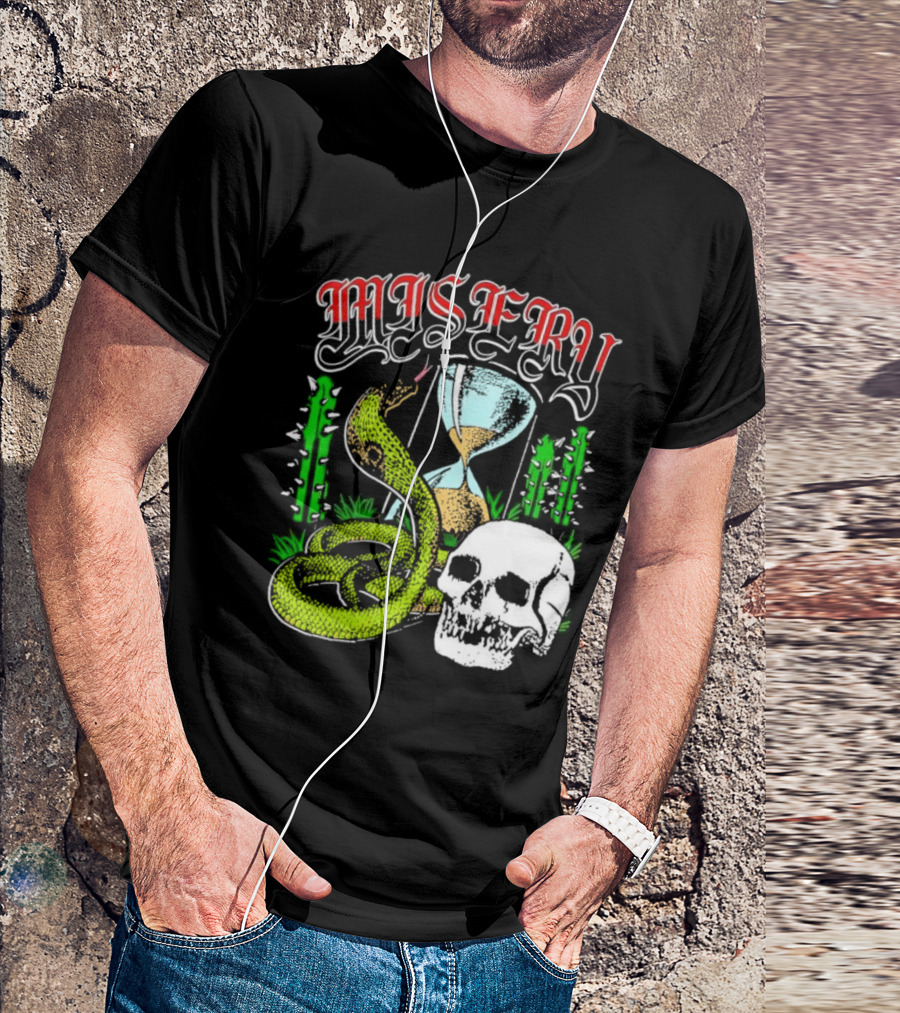 Misery Snake Skull Hourglass Cactus T-Shirt