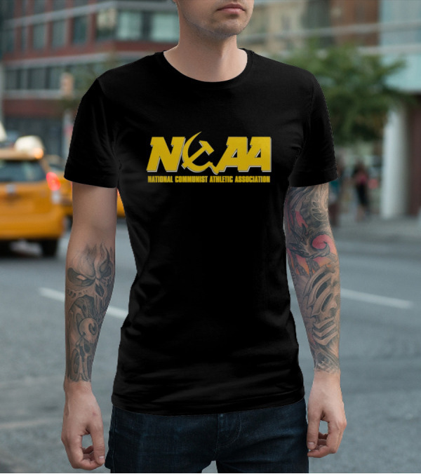 NCAA National Communist Athletic Association Hammer Sickle Michigan Wolverines T-Shirt