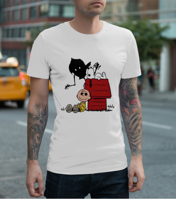 Charlie Brown Snoopy Woodstock Shadow Doghouse T-Shirt