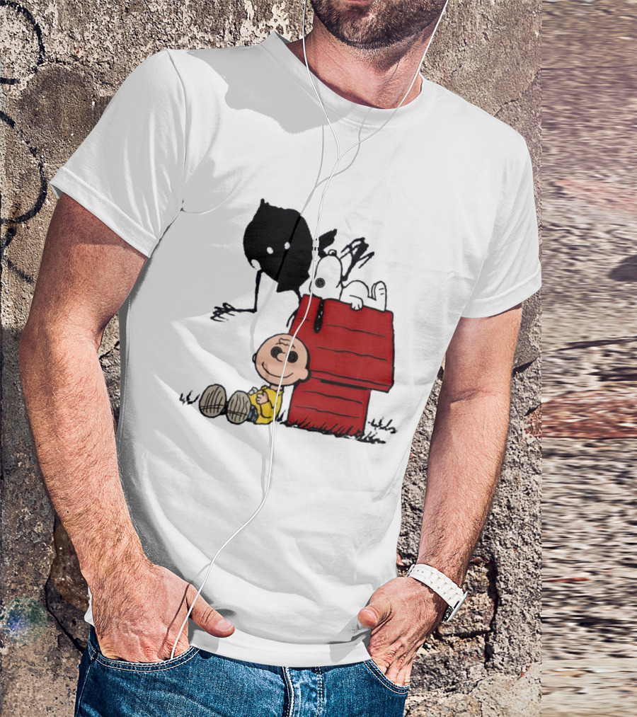 Charlie Brown Snoopy Woodstock Shadow Doghouse T-Shirt