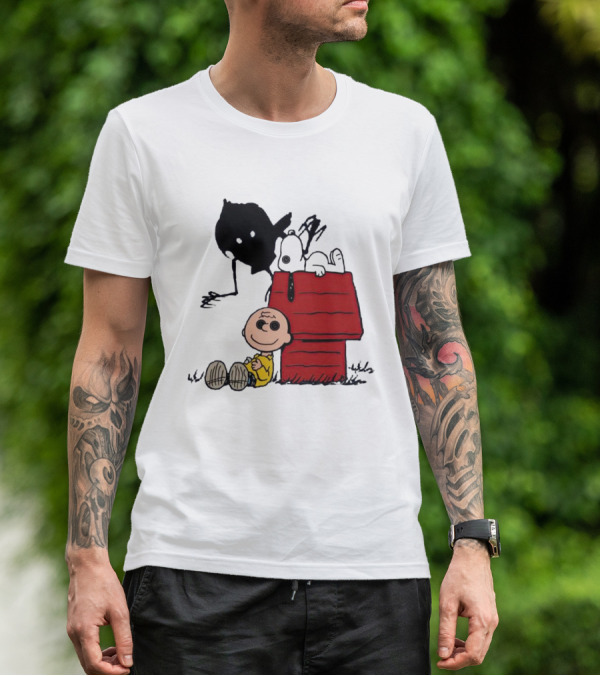Charlie Brown Snoopy Woodstock Shadow Doghouse T-Shirt