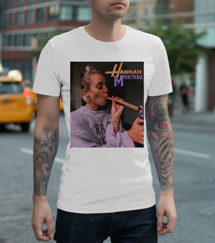 Disney Hannah Montana Smoking Weed Blunt T-Shirt