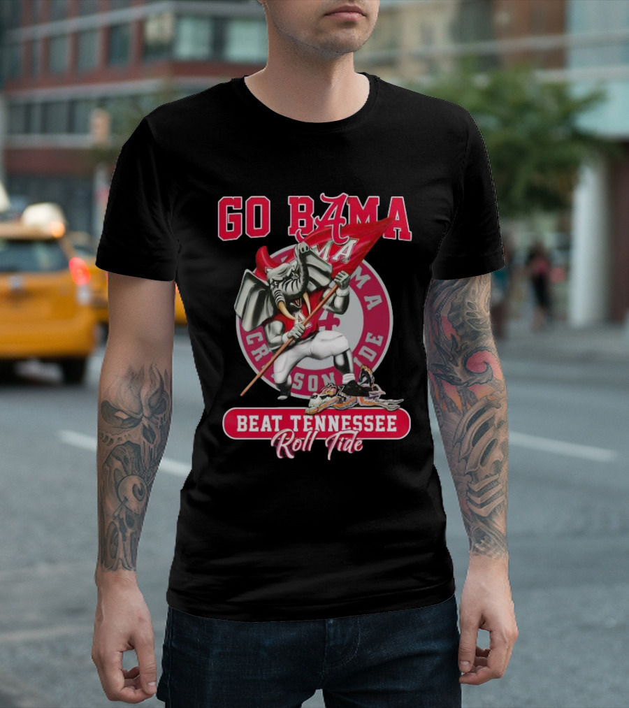 GO BAMA BEAT TENNESSEE ROLL TIDE ALABAMA CRIMSON TIDE MASCOT T-Shirt