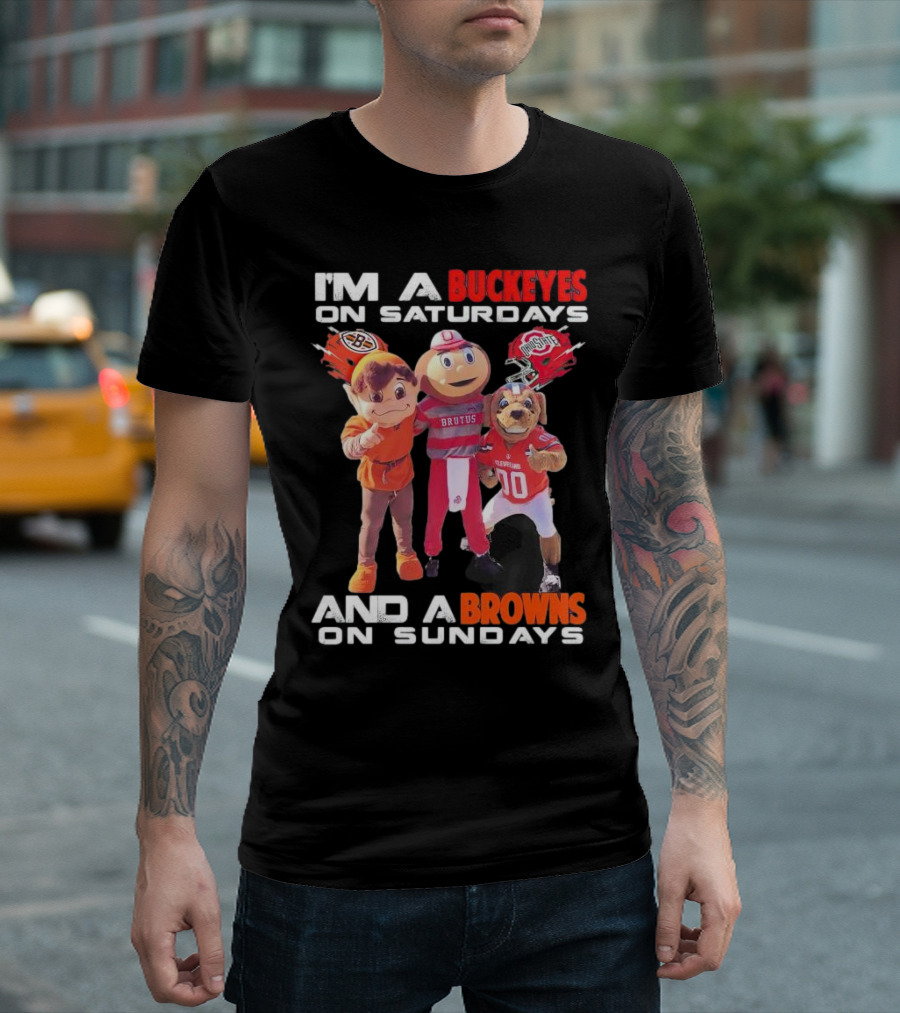 Buckeyes Brutus Saturdays Browns Sundays Mascots T-Shirt