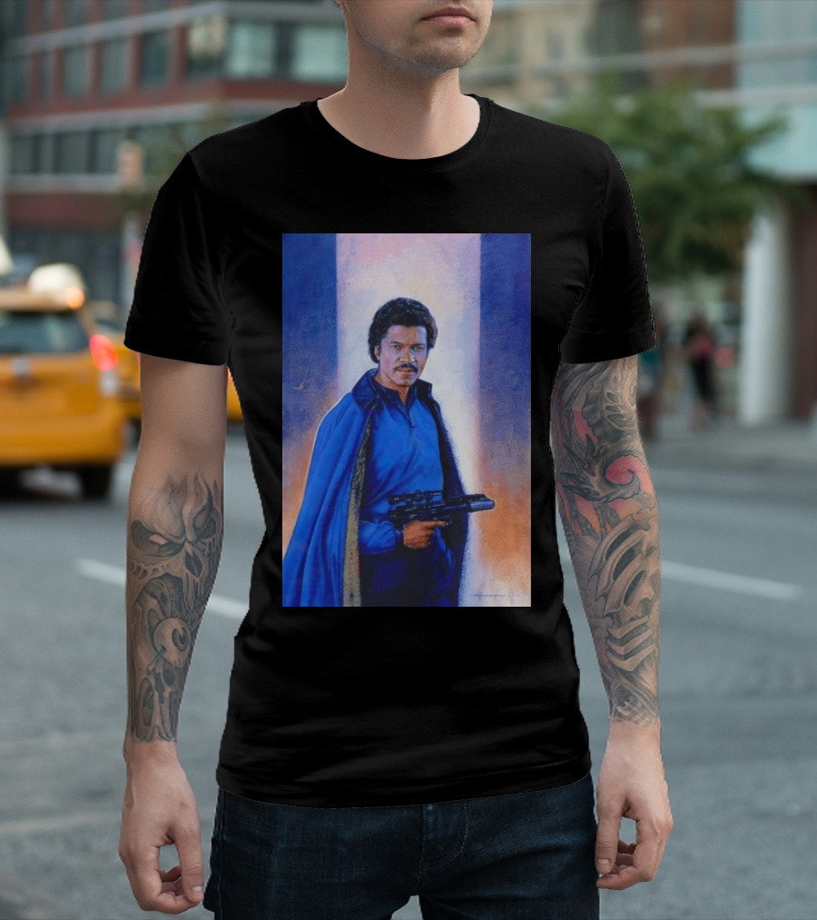 Lando Calrissian Holding Blaster Star Wars Character T-Shirt