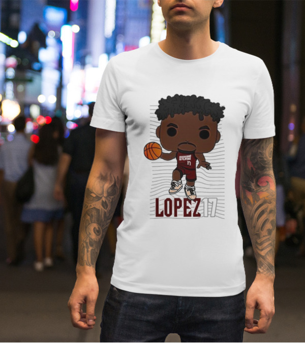 Lopez 17 Basketball Chibi Dribble T-Shirt