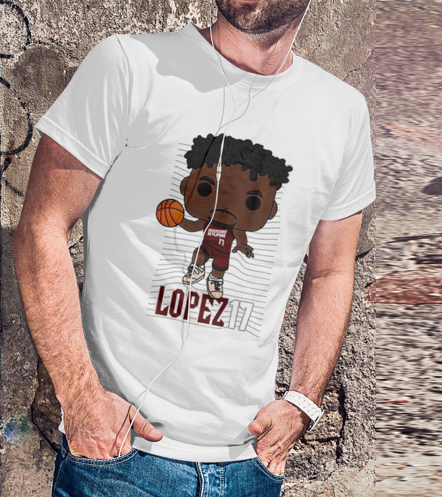 Lopez 17 Basketball Chibi Dribble T-Shirt