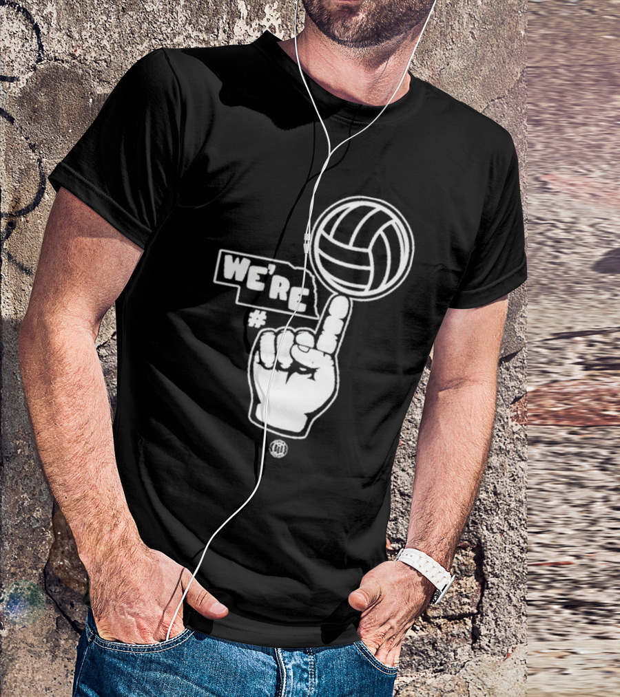 We're Number One Volleyball Finger Pointing T-Shirt