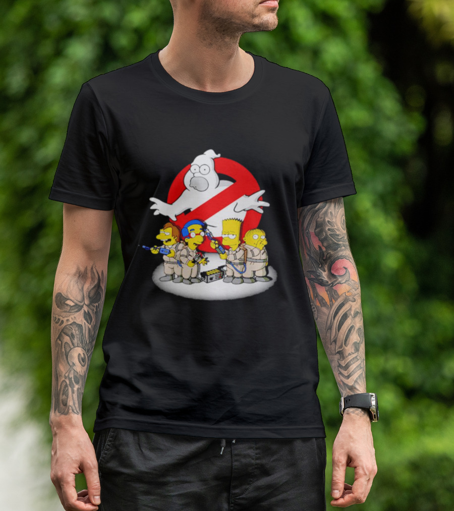 The Simpsons Bart And Friends Ghostbusters Crossover Homer No-Ghost T-Shirt