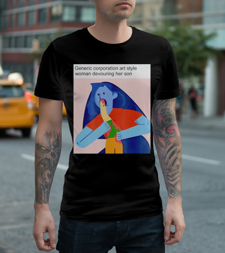 Generic Corporation Art Style Woman Devouring Her Son T-Shirt