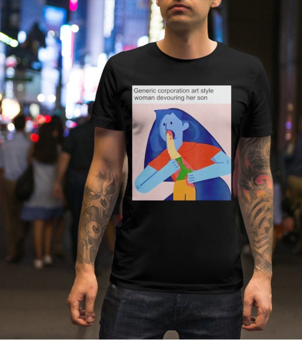 Generic Corporation Art Style Woman Devouring Her Son T-Shirt