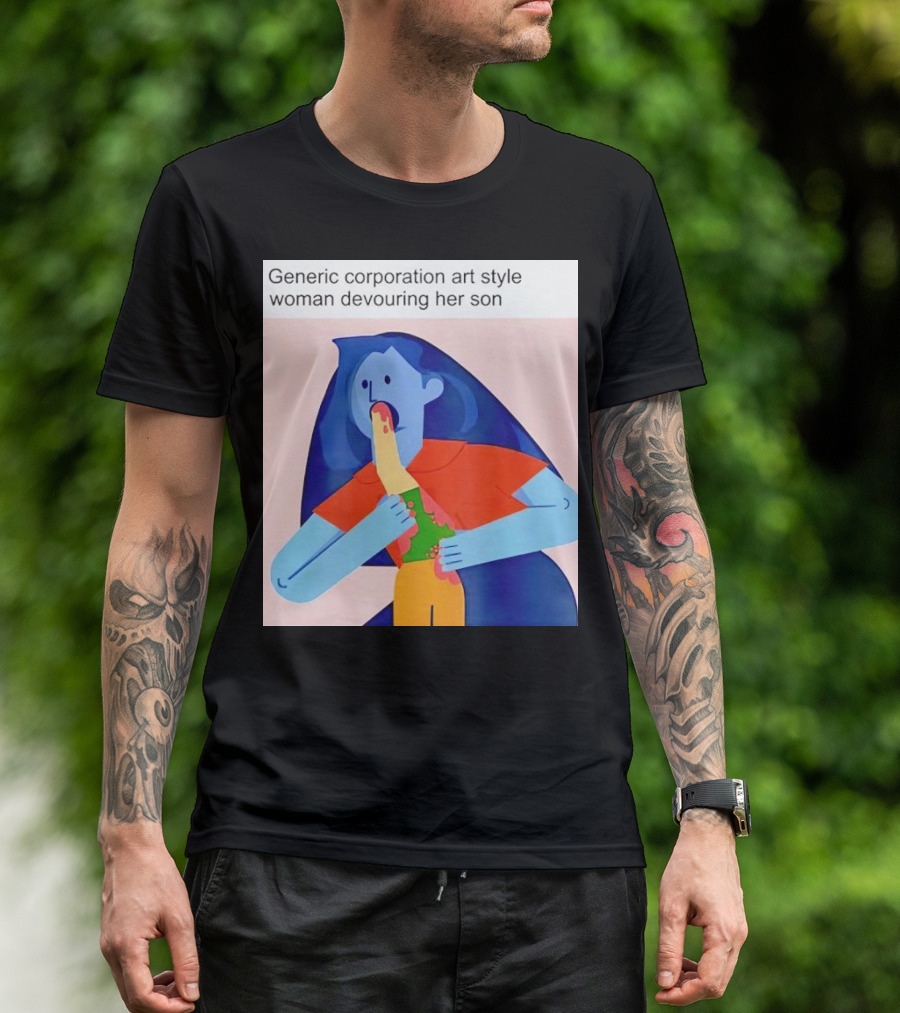 Generic Corporation Art Style Woman Devouring Her Son T-Shirt